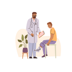 profesionalidad ilustración fisioterapeuta con paciente